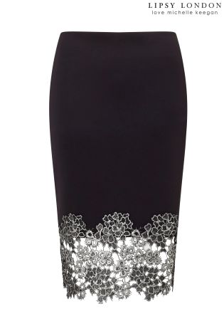 Lipsy Love Michelle Keegan Co-ord Foil Lace Pencil Skirt